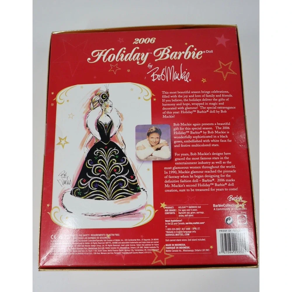 2006 Holiday Barbie‎ Doll by Bob Mackie Mattel New in Box